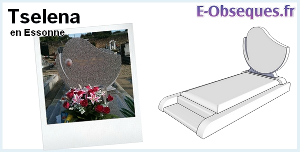 Pierre tombale Tselena Rose lilas avec semelle 140 x 240 cm