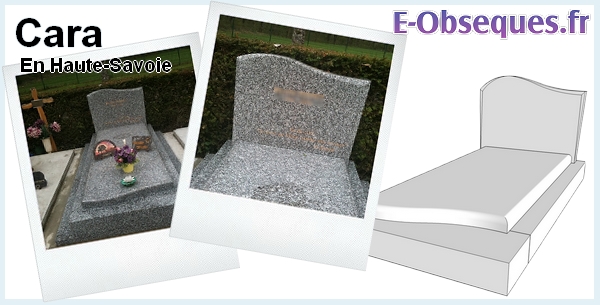 Pierre tombale Cara Gris acier Avec une semelle granit de 130 x 250 