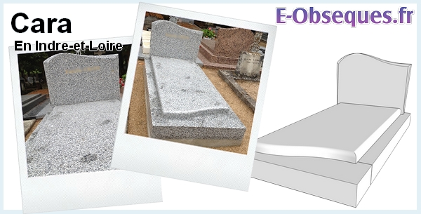 Pierre tombale Cara Gris acier